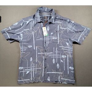 Quiksilver Waterman Shirt Mens XXL Blue Comfort Fit Paddle Out Soft Floral AOP